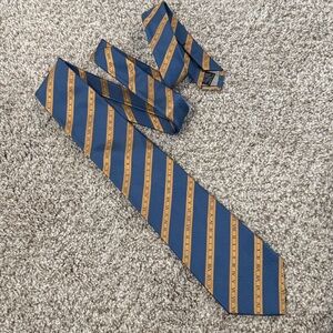 Tiffany & Co. Blue and Gold Striped Silk Tie